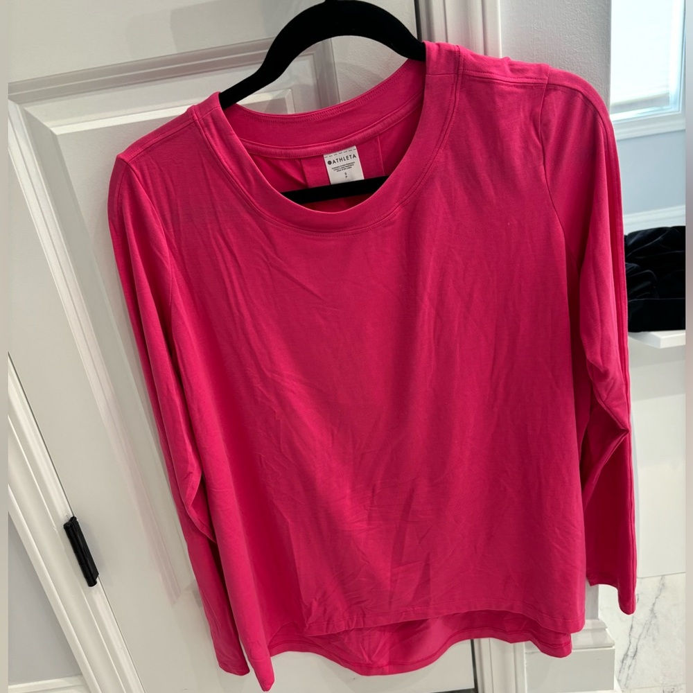 Athleta Bright Pink Long Sleeve Top